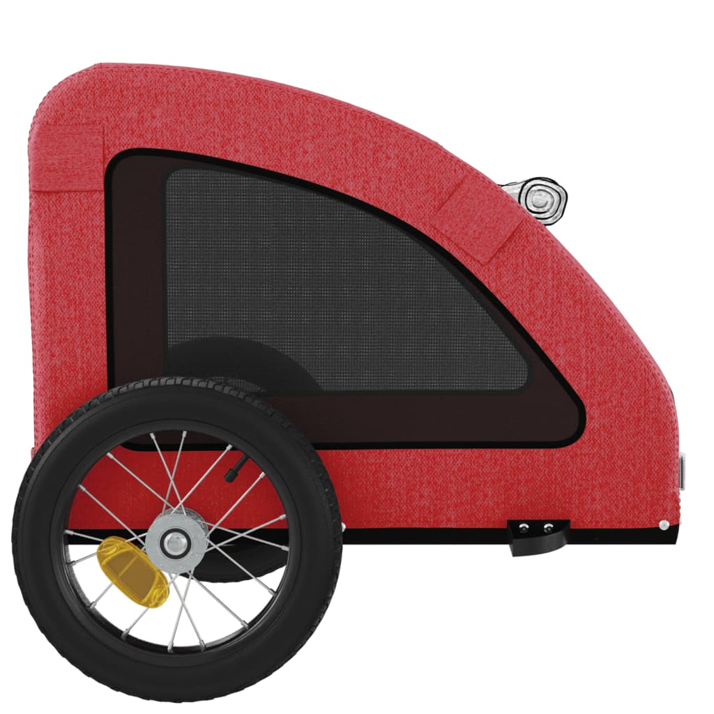 Pet Bike Trailer Red Oxford Fabric and Iron