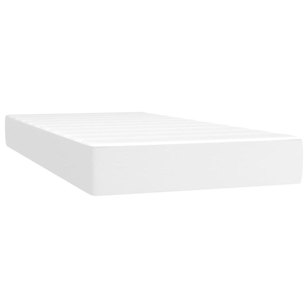 Pocket Spring Bed Mattress White 39.4"x74.8"x7.9" Twin Faux Leather