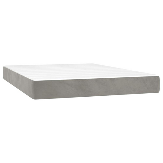 Pocket Spring Bed Mattress Light Gray 53.9"x74.8"x7.9" Full Velvet