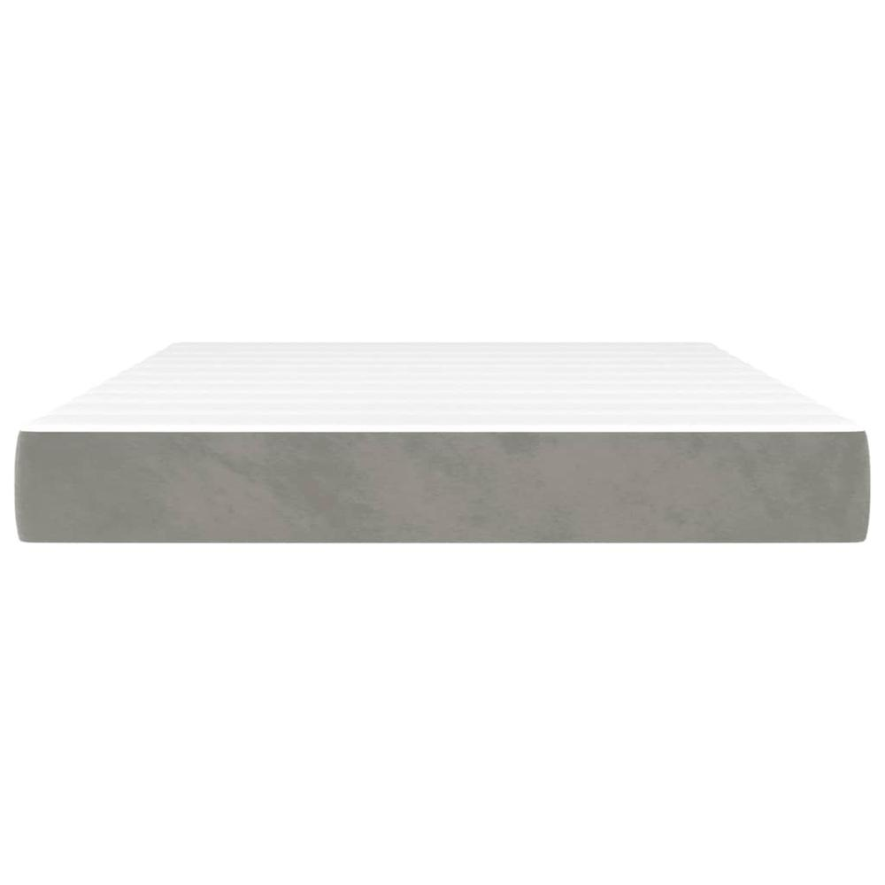 Pocket Spring Bed Mattress Light Gray 53.9"x74.8"x7.9" Full Velvet