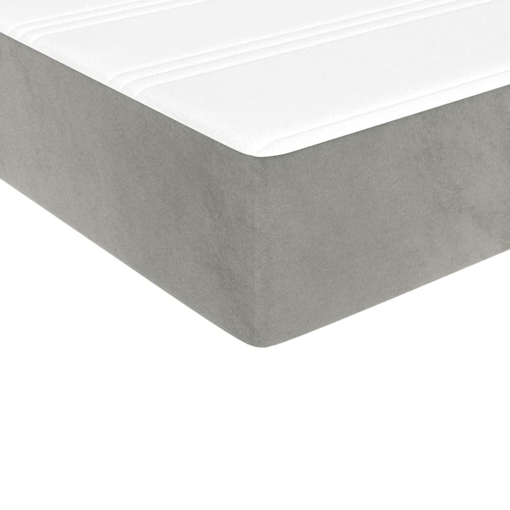 Pocket Spring Bed Mattress Light Gray 53.9"x74.8"x7.9" Full Velvet