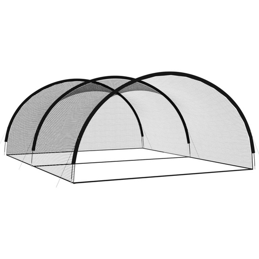 Baseball Batting Cage Net Black 236.2"x157.5"x98.4" Polyester