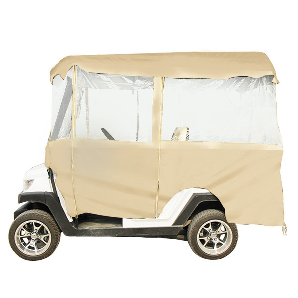 Golf Cart Enclosure, 4-Person Golf Cart Cover, 4-Sided Fairway Deluxe, 300D Waterproof Driving Enclosure with Transparent Windows, Fit for EZGO, Club Car, Yamaha Cart (Roof Up to 78.7''L)