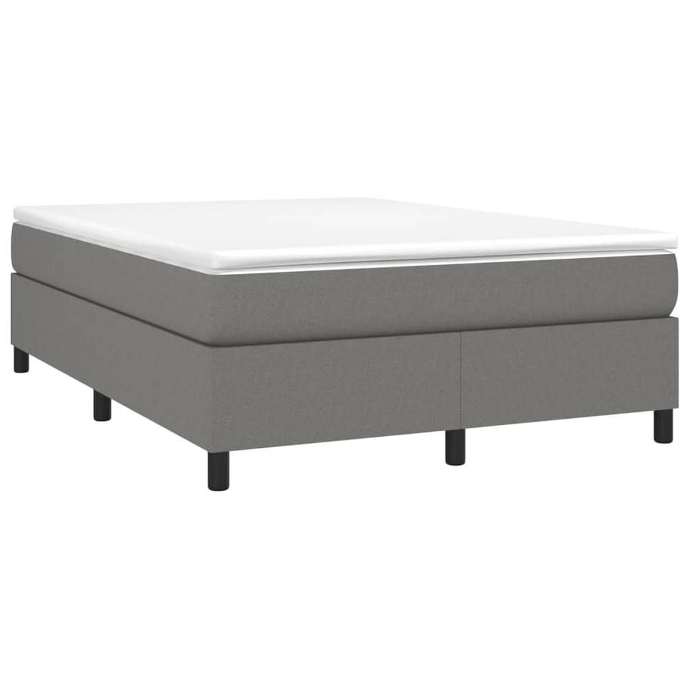 Box Spring Bed with Mattress Dark Gray 59.8"x79.9" Queen Fabric