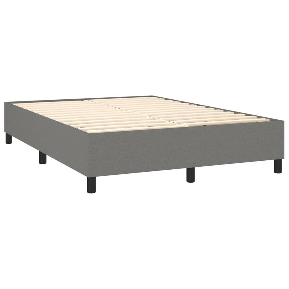 Box Spring Bed with Mattress Dark Gray 59.8"x79.9" Queen Fabric