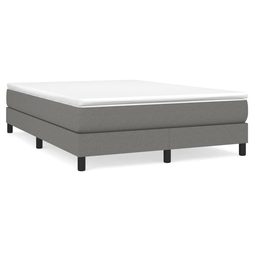 Box Spring Bed with Mattress Dark Gray 59.8"x79.9" Queen Fabric