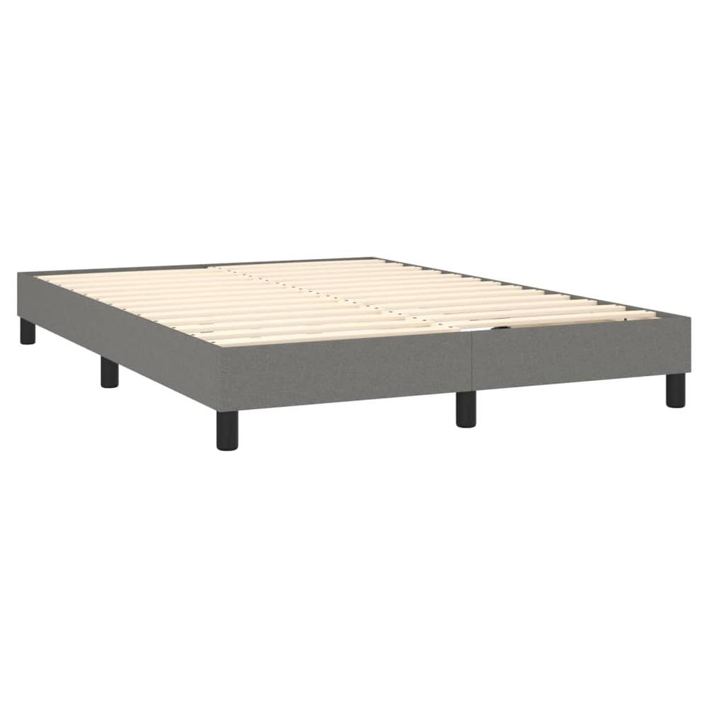 Box Spring Bed with Mattress Dark Gray 59.8"x79.9" Queen Fabric