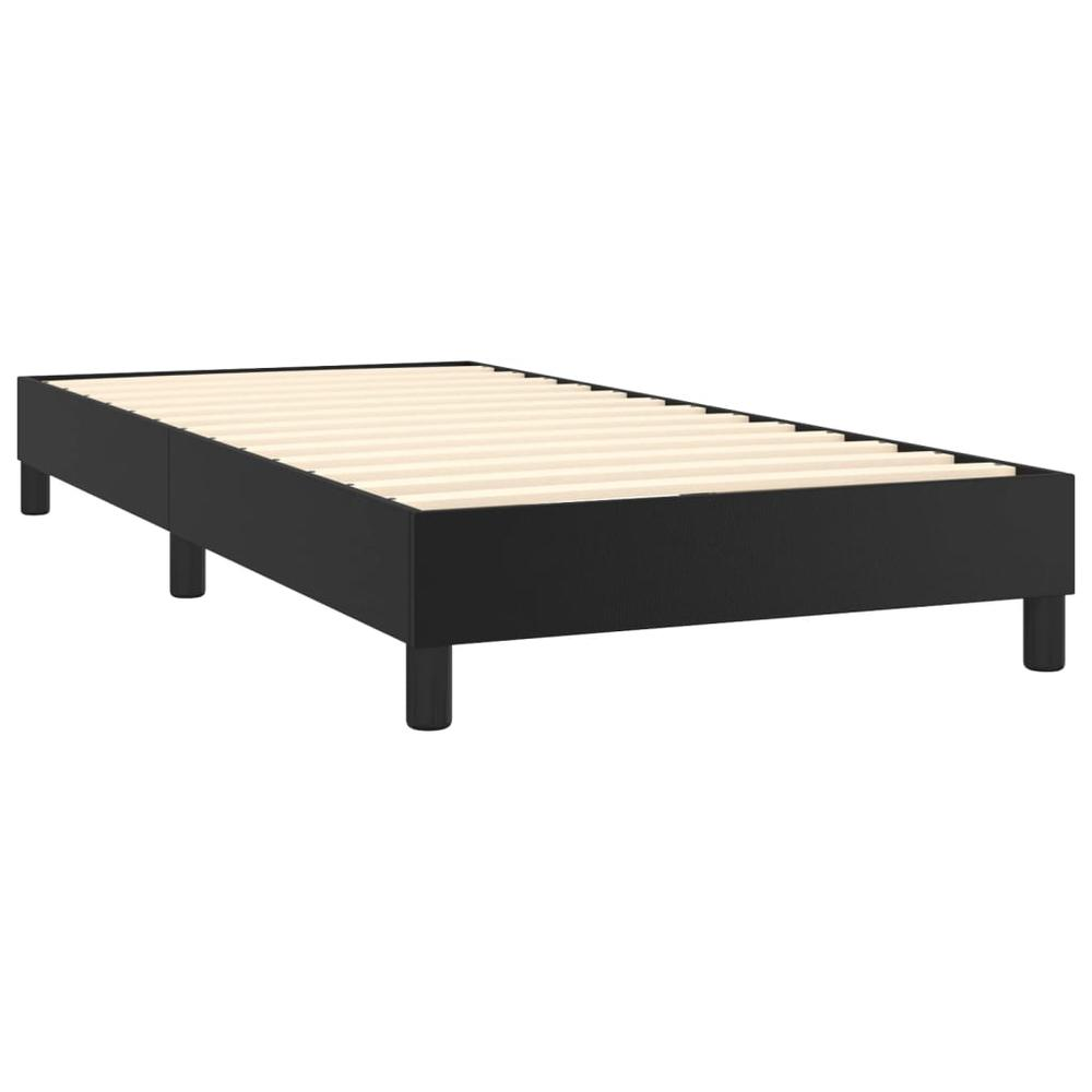 Box Spring Bed with Mattress Black 39.4"x74.8" Twin Faux Leather