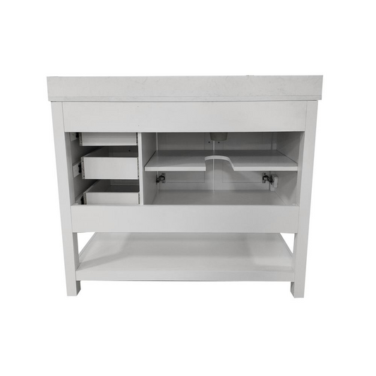 42 Inch Contemporary Bathroom Vanity with Storage Drawers and Sink Combo