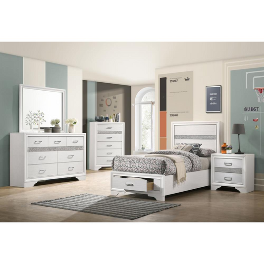 Miranda 4-piece Twin Storage Bedroom Set White