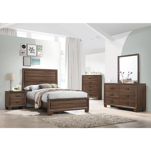 Brandon 5-piece Full Panel Bedroom Set Medium Warm Brown