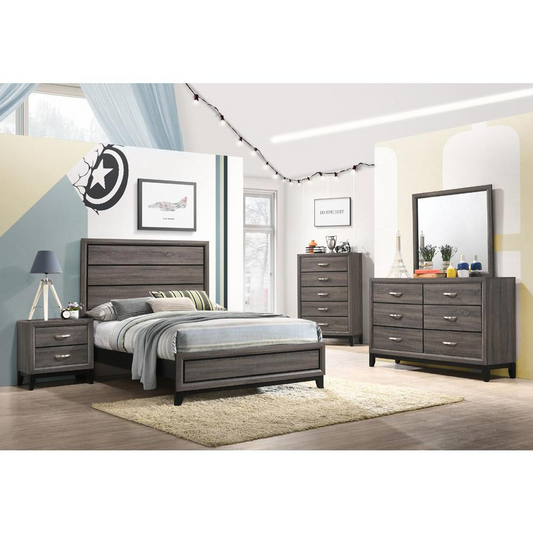 Watson 4-piece Full Panel Bedroom Set Grey Oak