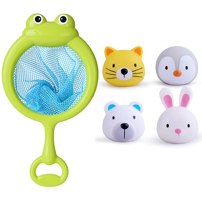 Bath Set toy with light fishing net and animals