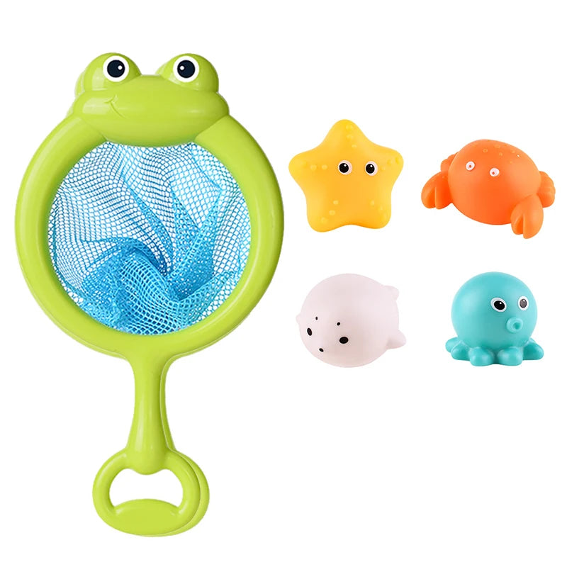 Bath Set toy with light fishing net and animals