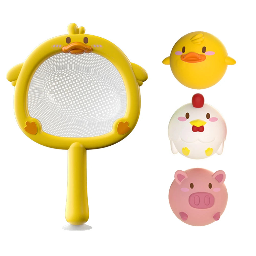 Bath Set toy with light fishing net and animals