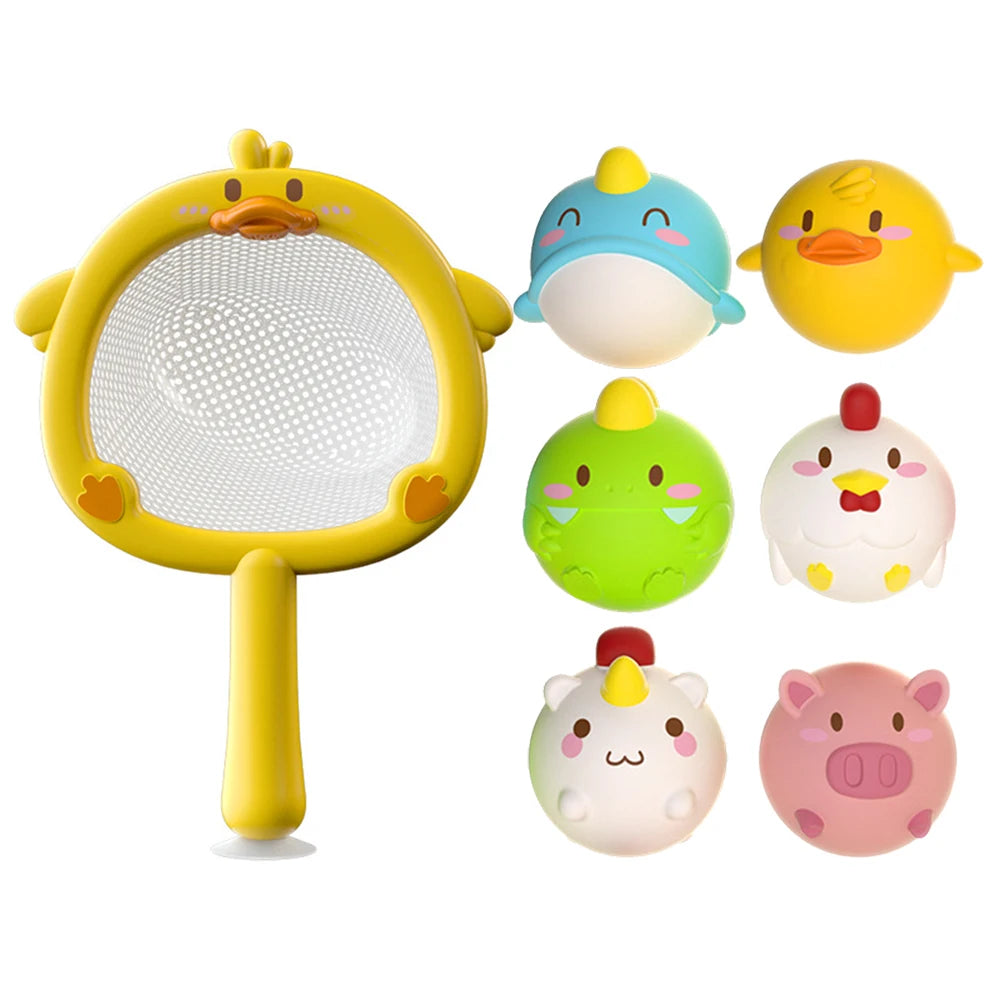 Bath Set toy with light fishing net and animals