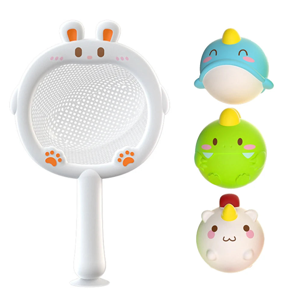 Bath Set toy with light fishing net and animals