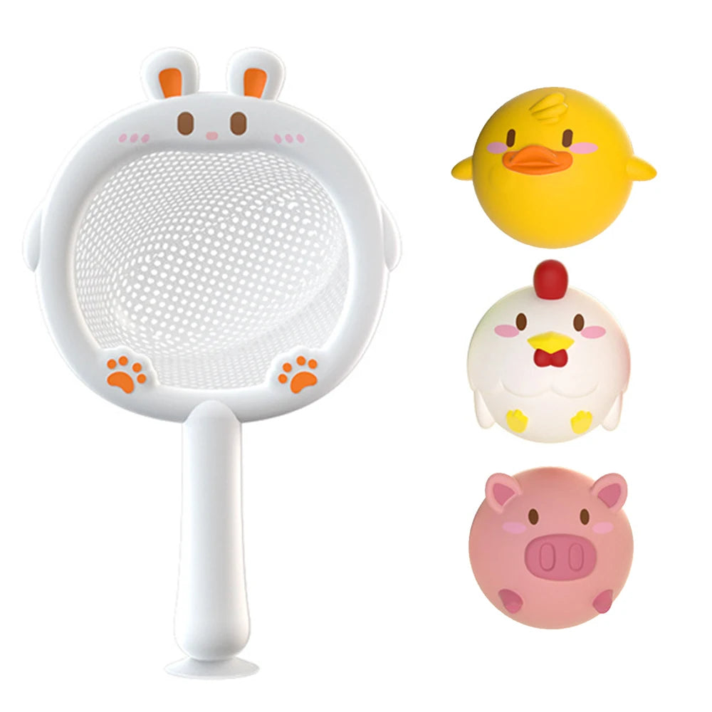 Bath Set toy with light fishing net and animals