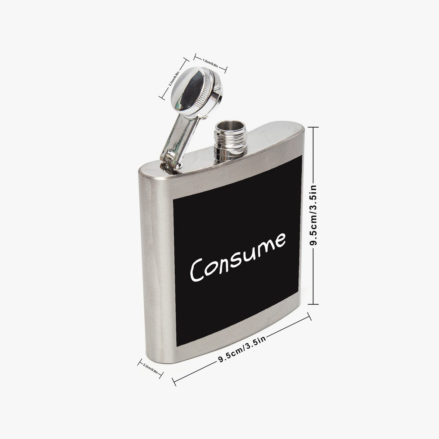 6 oz Stainless Steel Hip Flask - Consume