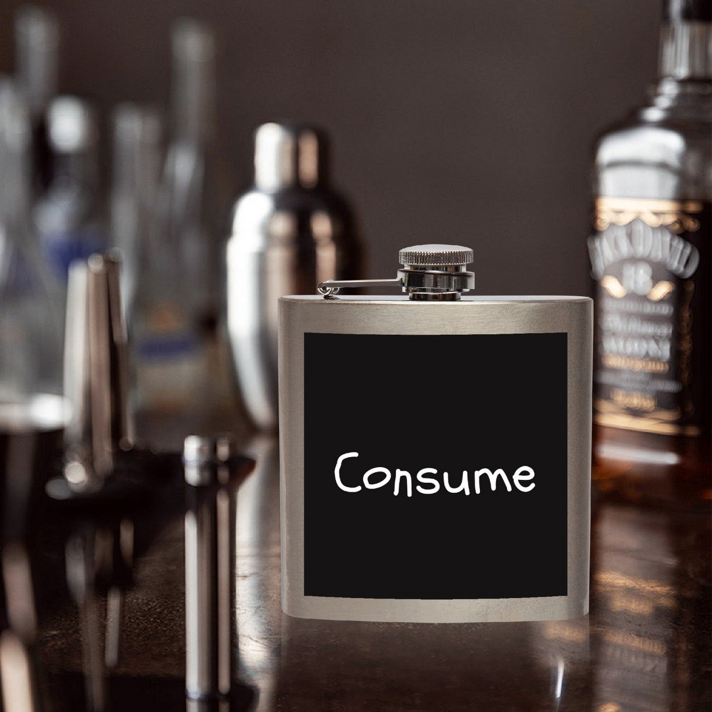 6 oz Stainless Steel Hip Flask - Consume