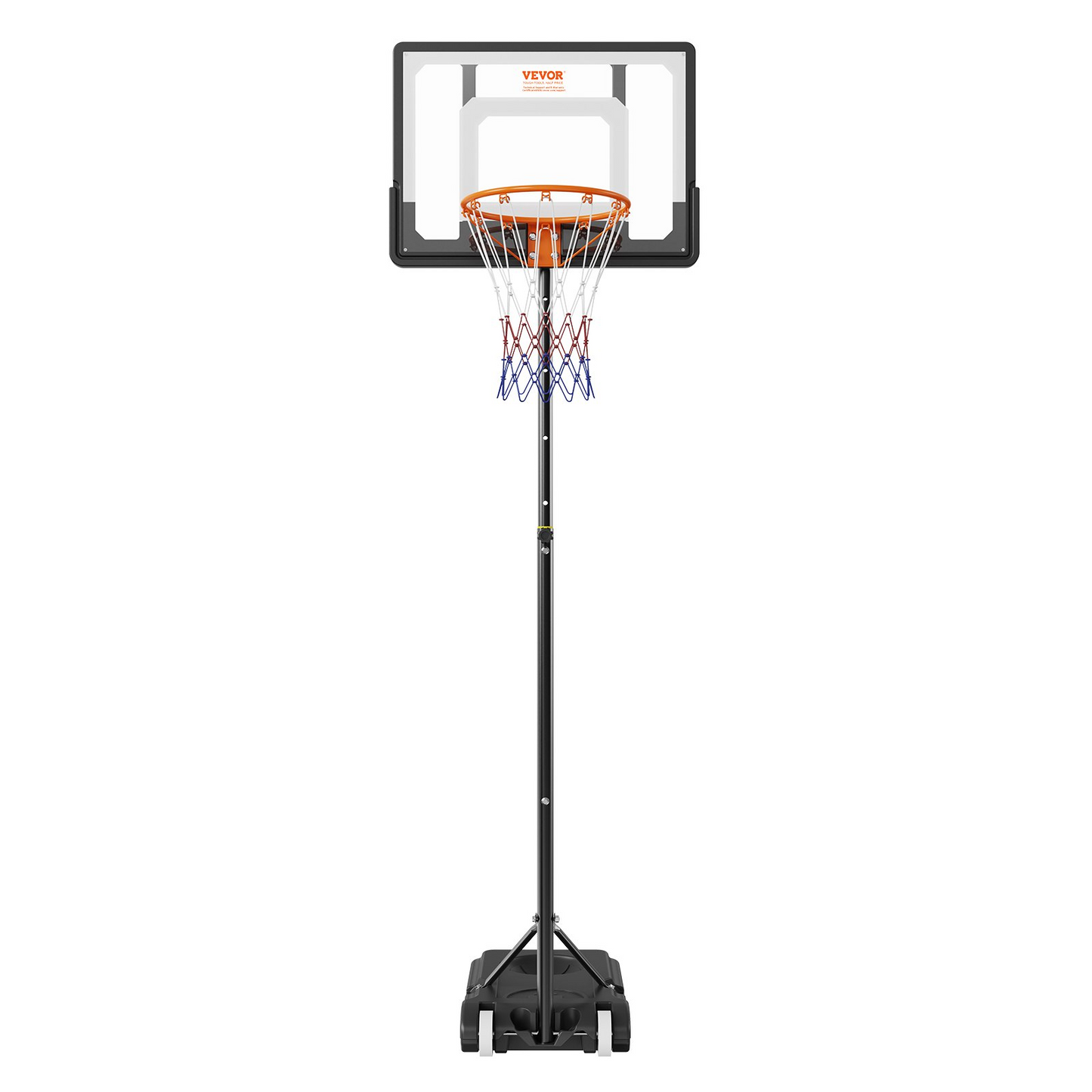 VEVOR Basketball Hoop, 5-7 ft Adjustable Height Portable Backboard System, 32 inch Basketball Hoop & Goal, Kids & Adults Basketball Set with Wheels, Stand, and Fillable Base, for Outdoor/Indoor