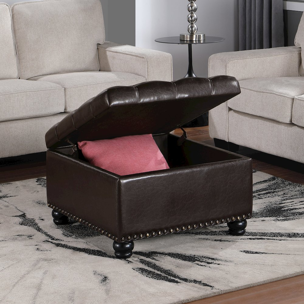 Designs4Comfort Herald Square Ottoman Coffee Table with Storage