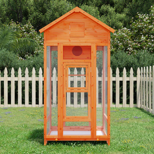 vidaXL Bird House Brown 36"x20.9"x66.9" Solid Wood Pine