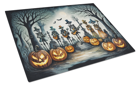 Mariachi Skeleton Band Spooky Halloween Glass Cutting Board