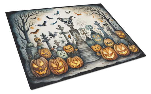 Pet Cemetery Spooky Halloween Glass Cutting Board