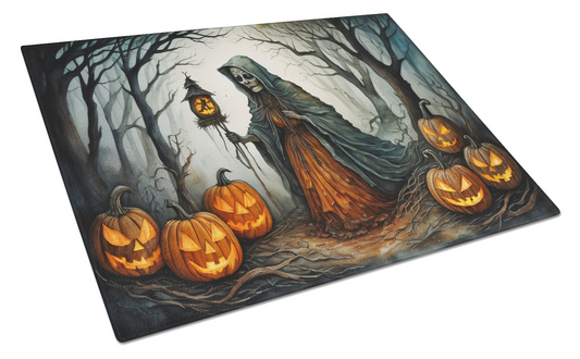 The Weeping Woman Spooky Halloween Glass Cutting Board