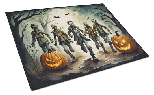 Zombies Spooky Halloween Glass Cutting Board