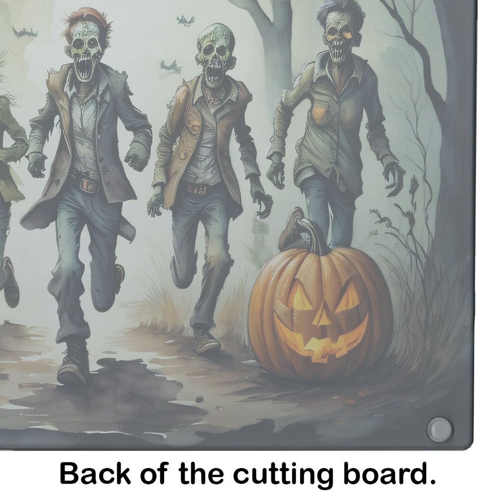 Zombies Spooky Halloween Glass Cutting Board