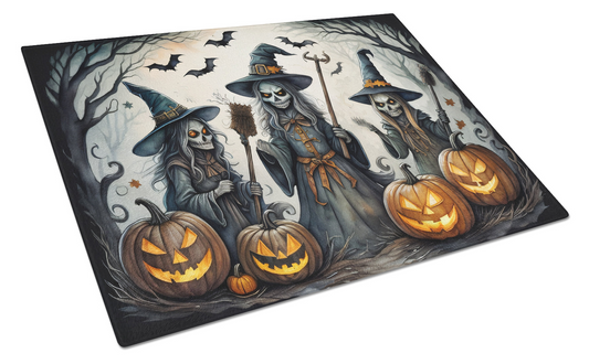 Witches Spooky Halloween Glass Cutting Board