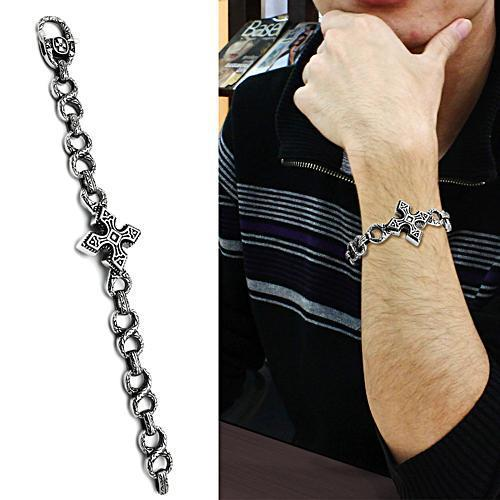 TK439 - High polished (no plating) Stainless Steel Bracelet with No Stone