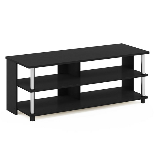 3-Tier TV Stand for TV up to 48, Americano, Stainless Steel Tubes