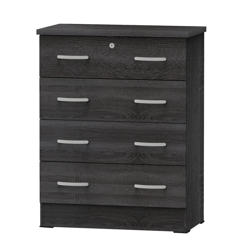 Cindy 4 Drawer Chest Wooden Dresser with Lock in Oak