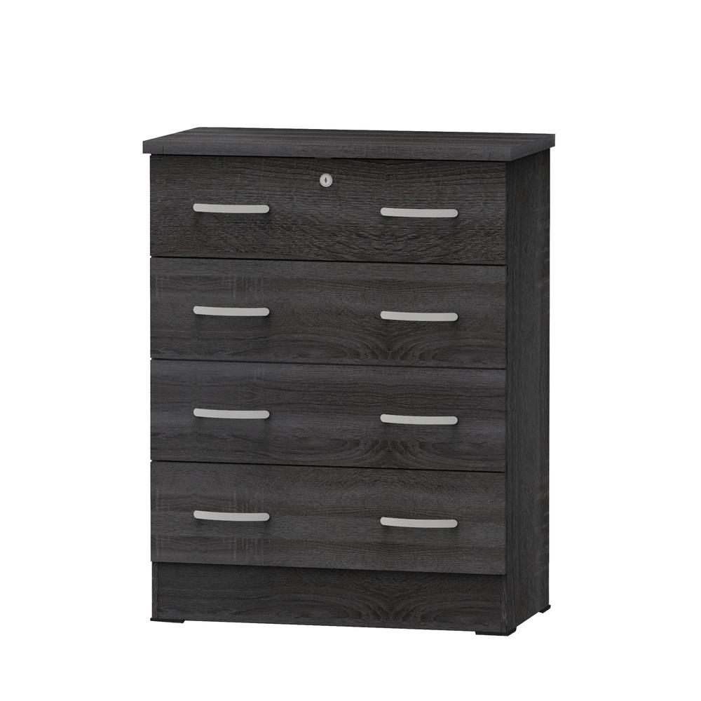 Cindy 4 Drawer Chest Wooden Dresser with Lock in Oak