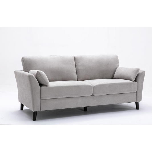 Damian Light Gray Velvet Fabric Sofa