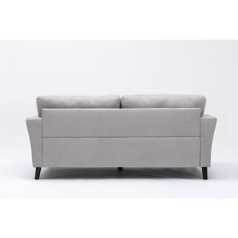 Damian Light Gray Velvet Fabric Sofa Loveseat Living Room Set