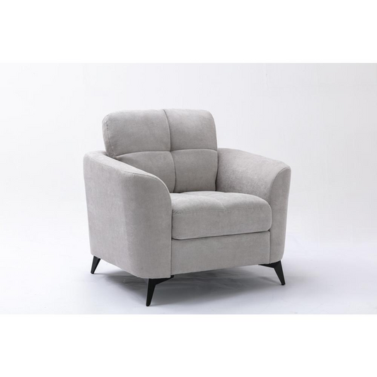 Callie Light Gray Velvet Fabric Chair