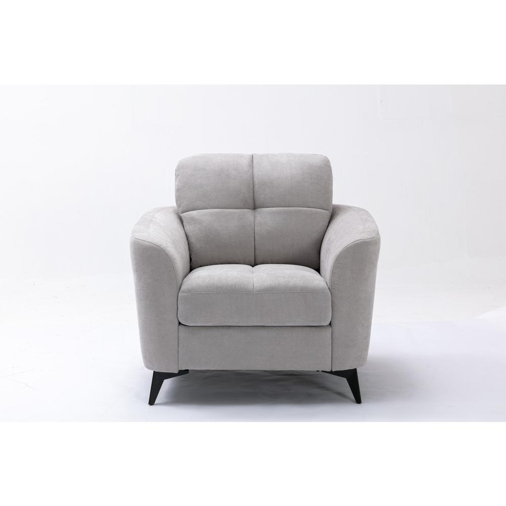 Callie Light Gray Velvet Fabric Chair