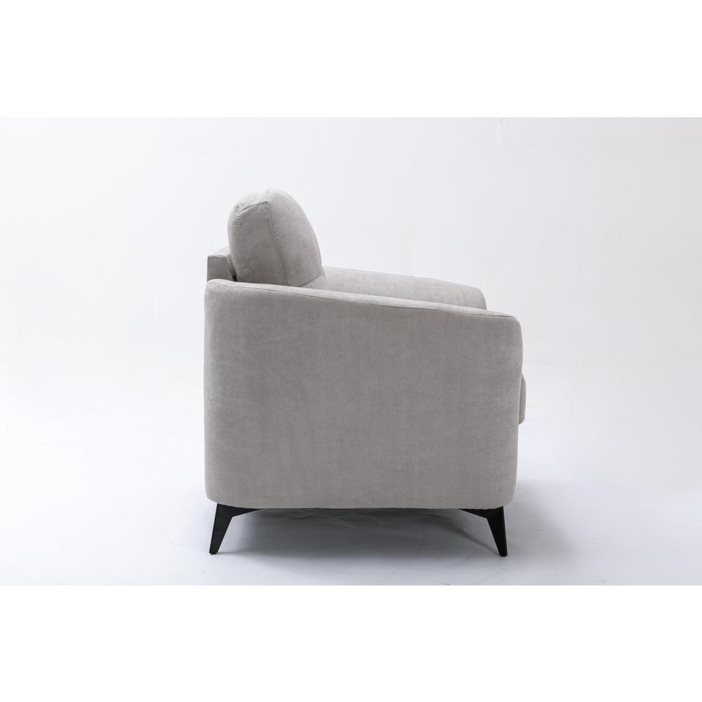 Callie Light Gray Velvet Fabric Chair