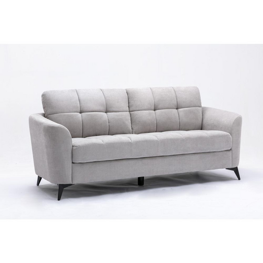 Callie Light Gray Velvet Fabric Sofa