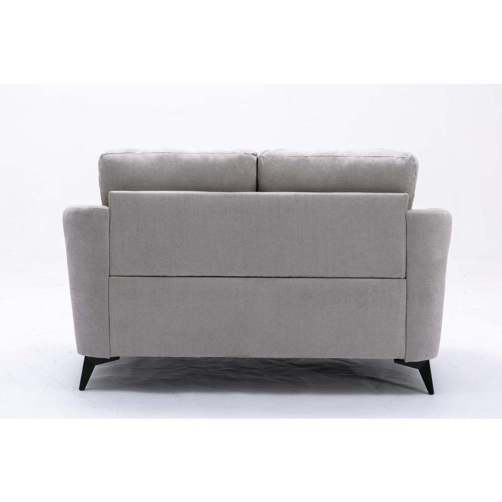 Callie Light Gray Velvet Fabric Loveseat