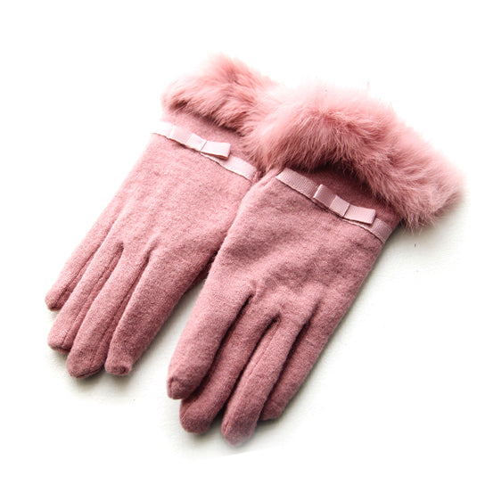 Kitten Mittens Faux Fur Lining Touch Smart Gloves