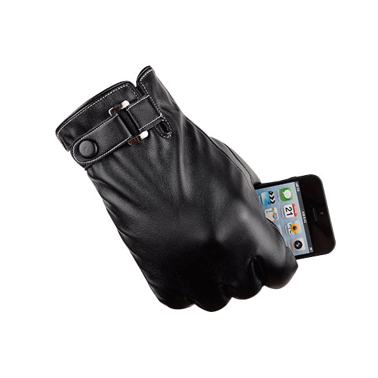 Autumn Warmth Stylish Vegan Leather Touch Smart Gloves