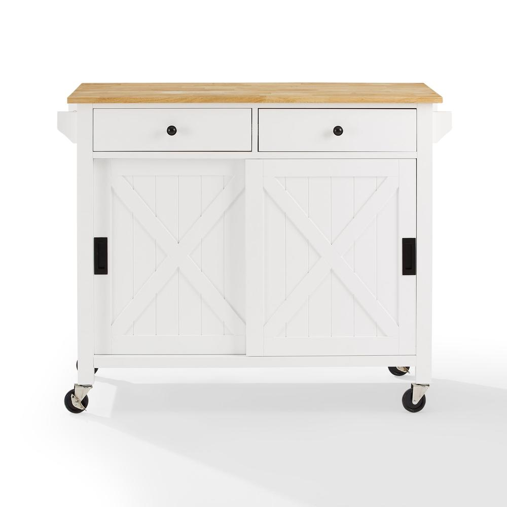 Laurel Kitchen Island/Cart White/Natural