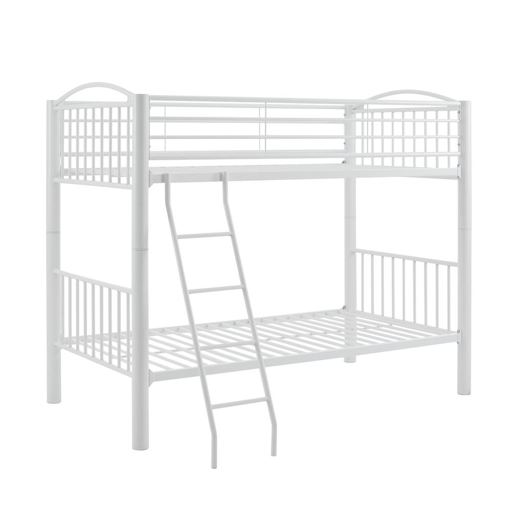 Heavy Metal Twin Twin White Bunk Bed