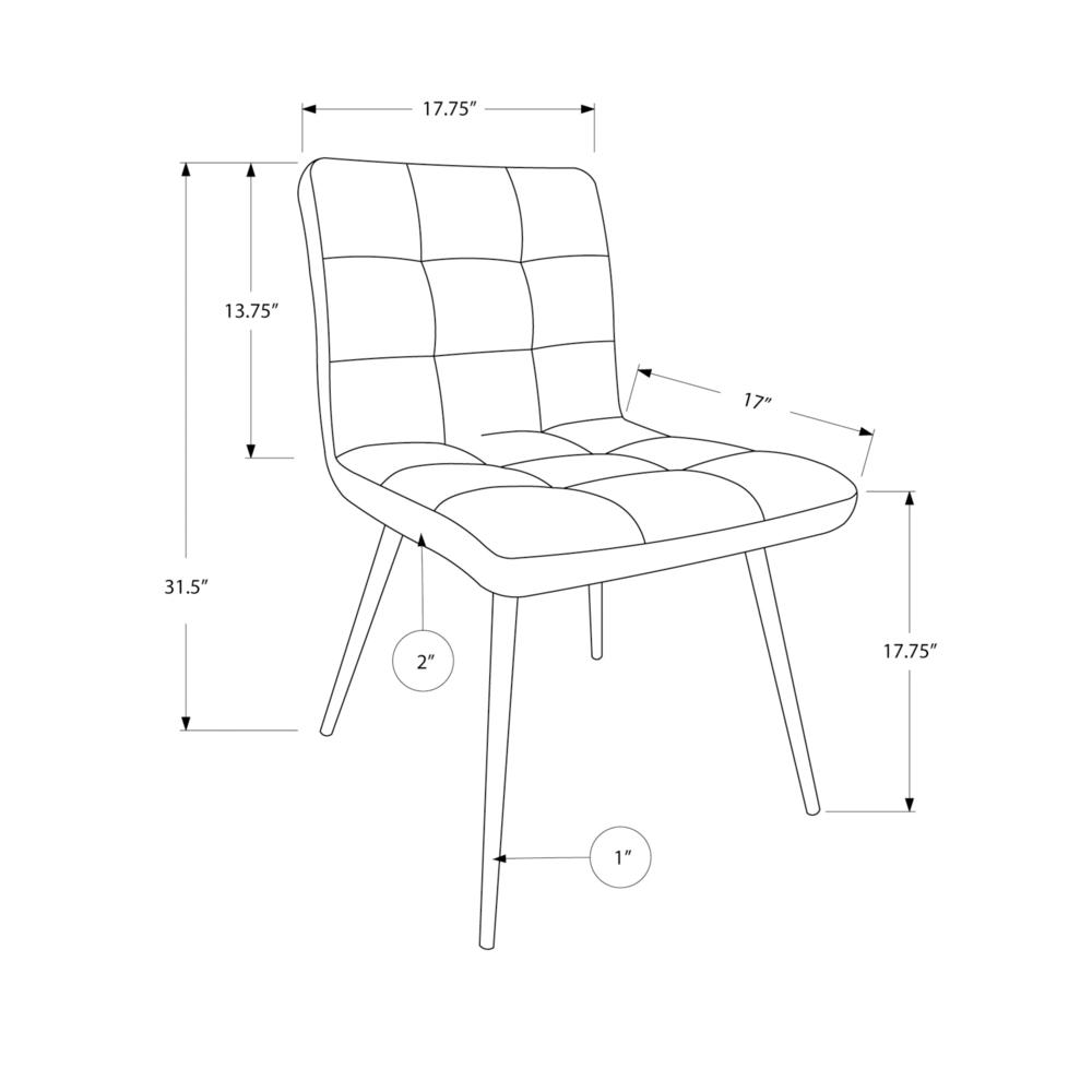 DINING CHAIR - 2PCS / 32"H / BLACK LEATHER-LOOK / CHROME