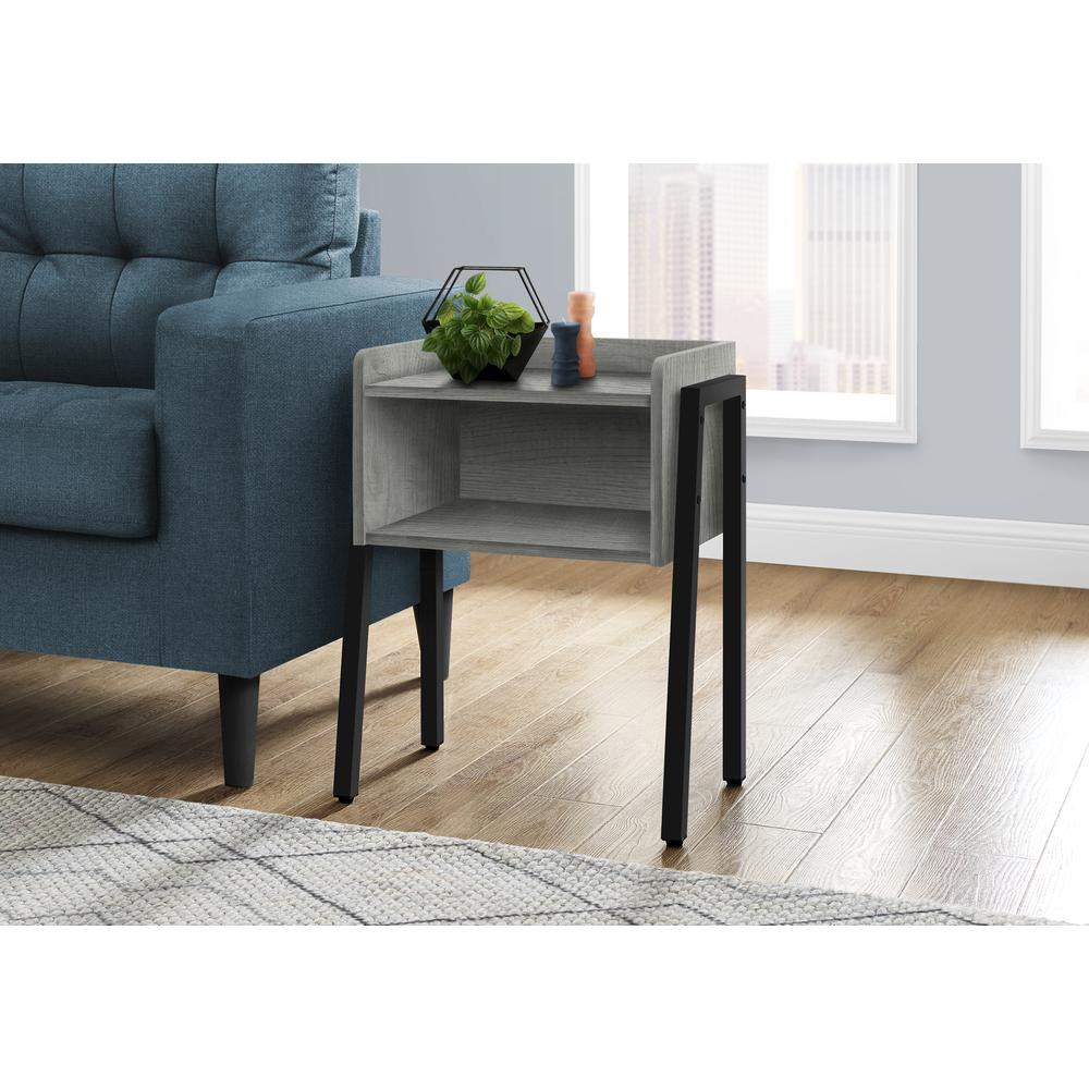 ACCENT TABLE - 23"H / GREY / BLACK METAL